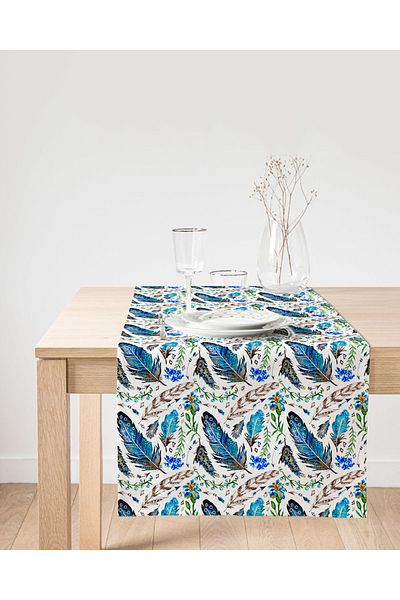 Realhomes Runner decorativ din piele intoarsa cu imprimare digitala cu design special