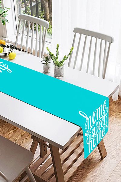 Realhomes Home Sweet Home Digital Printed Διακοσμητικό Suede Runner