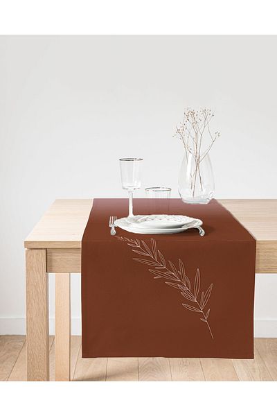 Realhomes Ψηφιακή τυπωμένη ειδική σχεδίαση Suede Runner με μοτίβο φύλλων σε πολύχρωμο φόντο
