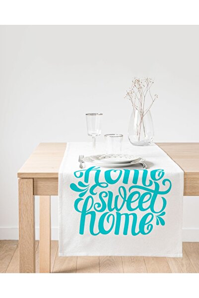 Realhomes Tirkizna kućna dekoracija "Home Sweet Home" digitalno štampana staz...