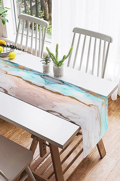 Realhomes Μοντέρνο Μαρμάρινο Θέμα Ειδικού Σχεδιασμού Ψηφιακό Εκτυπωμένο Suede Runner