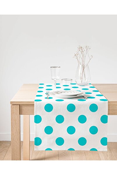 Realhomes عداء من جلد الغزال المزخرف بطباعة رقمية باللون الفيروزي