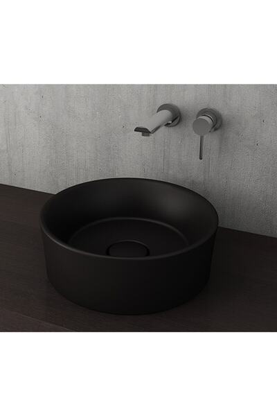 Bocchi Vessel Yuvarlak Çanak Lavabo 38 Cm M. Siyah 1174-004-0125