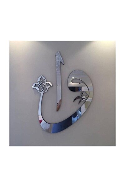 Genel Markalar Dekoratif Duvar Dekorasyon Vav Elif 3d Duvar Dekoru Gümüş Ayna...