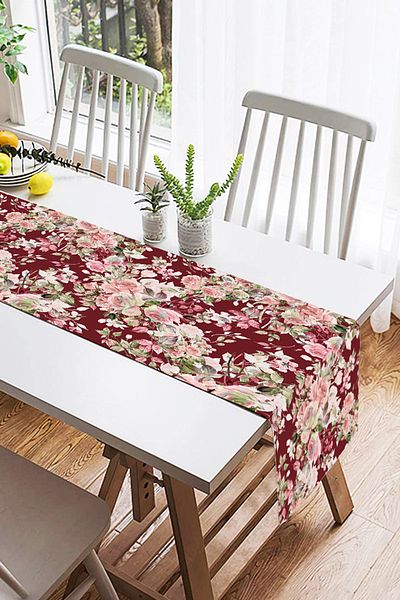 Realhomes Ψηφιακή τυπωμένη ειδική σχεδίαση Suede Runner με μοτίβο λουλουδιών σε πολύχρωμο σκηνικό