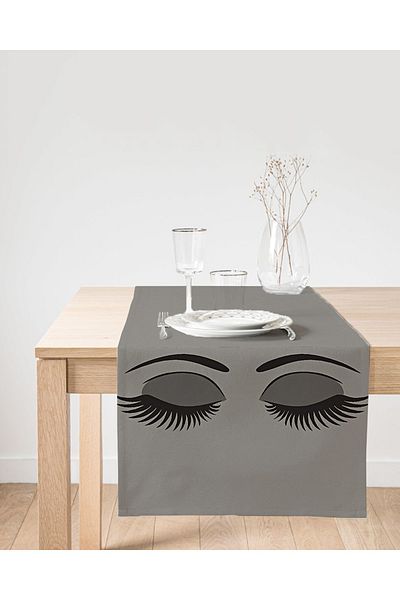 Realhomes Modern Eyelash Digital Printed Decorative Suede Runner