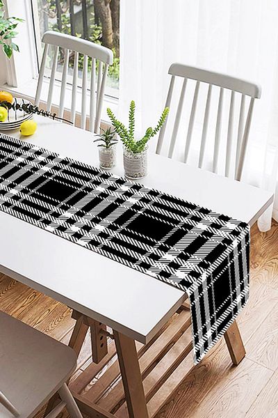 Realhomes Alb-negru cu modele în carouri decorative design special din piele de căprioară
