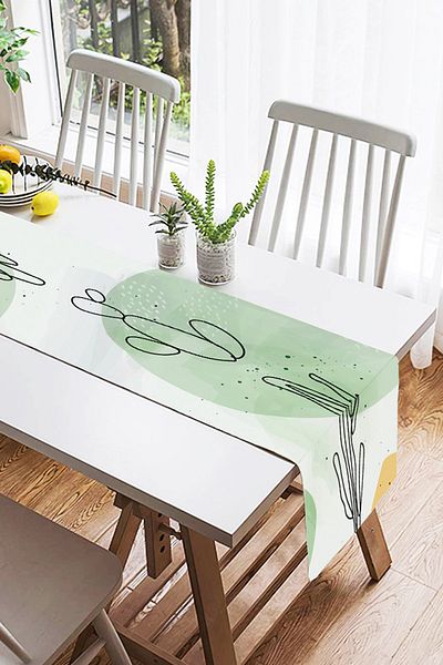 Realhomes Απαλό χρώμα Onedraw Leaf με θέμα Ψηφιακή τυπωμένη ειδική σχεδίαση Suede Runner