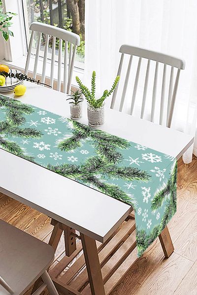 Realhomes Ψηφιακή τυπωμένη ειδική σχεδίαση Suede Runner με μοτίβο νιφάδας χιονιού σε πολύχρωμο φόντο