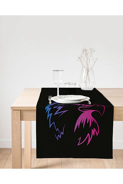 Realhomes Alerg din piele intoarsa cu motiv vultur neon pe fundal negru