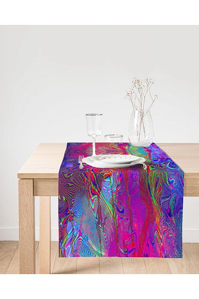 Realhomes Runner modern din piele intoarsa cu imprimare digitala cu design special