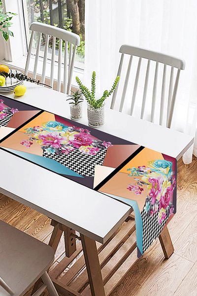 Realhomes Runner modern din piele intoarsa cu imprimare digitala cu design special