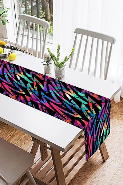 Realhomes Alerg decorativ din piele intoarsa cu model neon in zigzag pe fundal negru