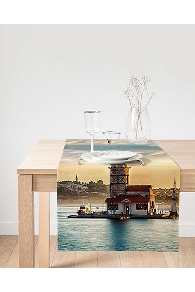 Realhomes Turnul Fecioarei, imprimat digital, decorativ decorativ din piele intoarsa