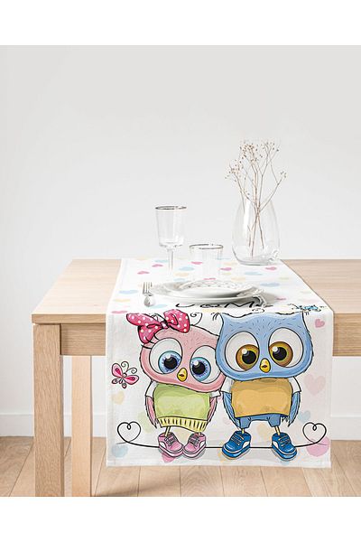 Realhomes Cute Cats Digital Printed Διακοσμητικό Ειδικού Σχεδιασμού Suede Runner