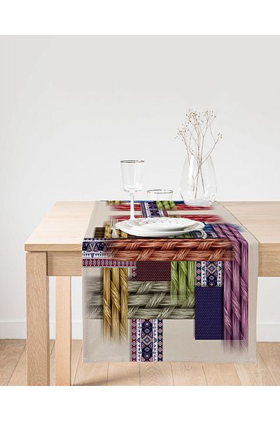 Realhomes Ψηφιακό τυπωμένο Suede Runner με μοντέρνο σχέδιο πλακιδίων