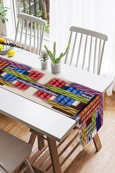 Realhomes Ψηφιακό τυπωμένο Suede Runner με μοντέρνο σχέδιο πλακιδίων