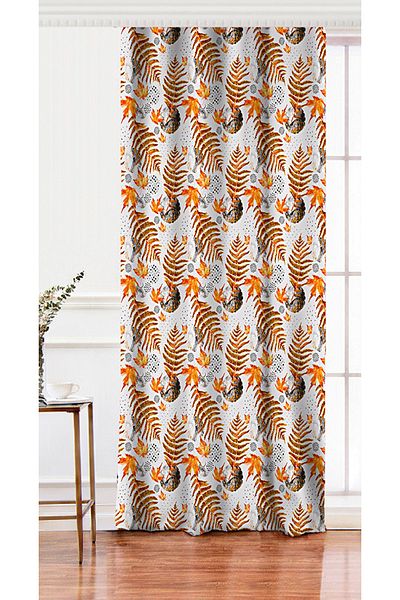 Realhomes Single Wing Marble Floor Soft Leaf Digital Printed Digital Printed Background Curtain