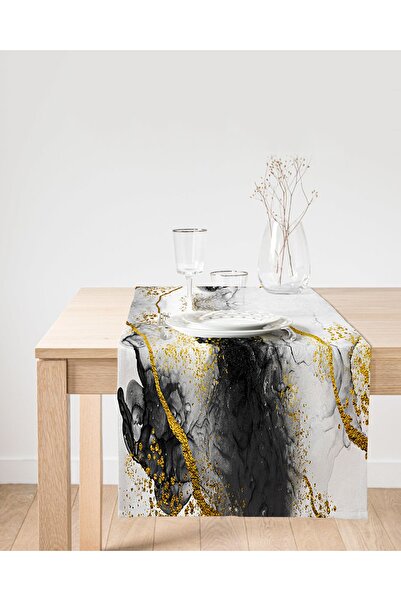 Realhomes Runner modern din piele intoarsa cu imprimare digitala cu design sp...