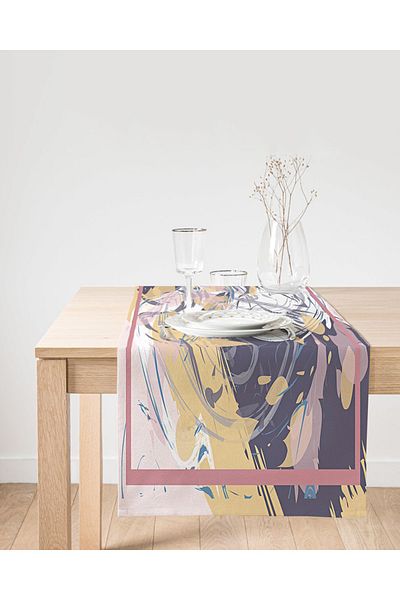 Realhomes Ψηφιακό τυπωμένο Suede Runner με μοντέρνα καλλιτεχνική σχεδίαση