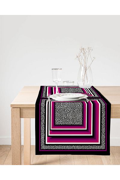 Realhomes Runner modern din piele intoarsa cu imprimare digitala cu design special