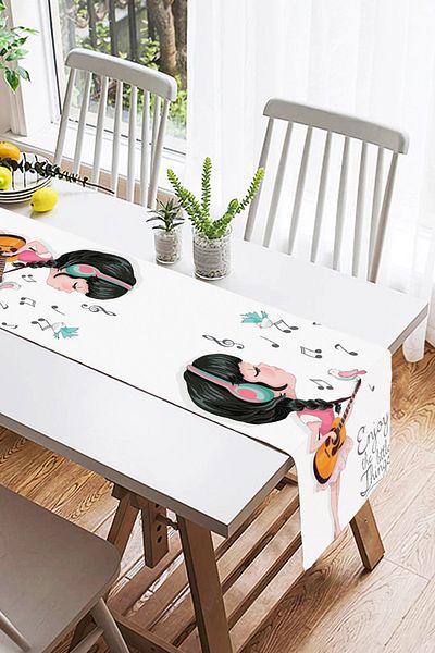 Realhomes Alergăr modern din piele de căprioară cu design special, imprimat digital