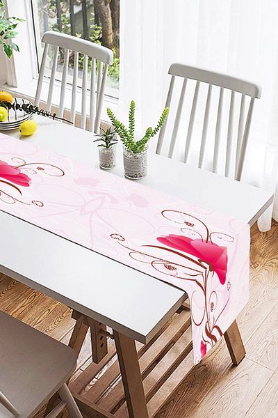 Realhomes Ψηφιακό τυπωμένο Suede Runner με μοτίβο λευκής κουνάβι