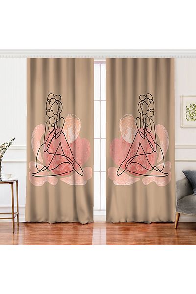 Realhomes Bohemian Special Design - Double Wing Digital Printed Background Curtain