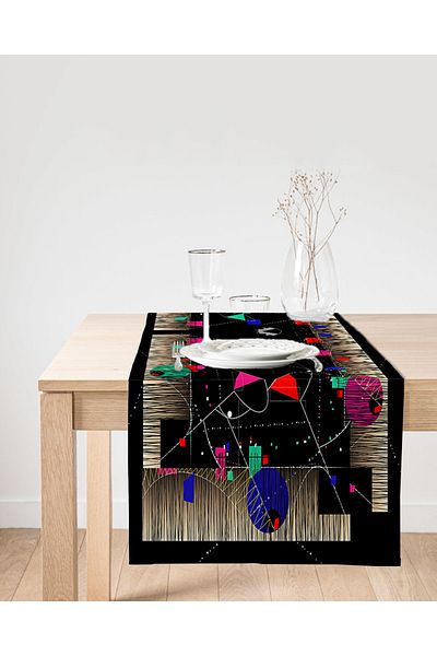 Realhomes Runner modern din piele intoarsa cu imprimare digitala cu design special