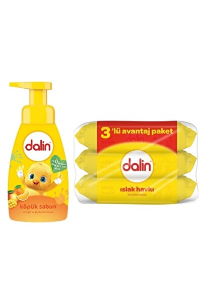 Dalin Köpük Sabun Mango & Portakal 200 Ml + Islak Havlu Mendil 3x56