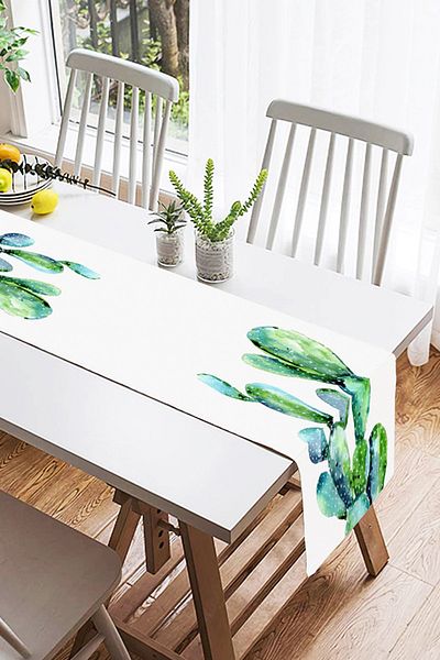Realhomes Μοντέρνα σχεδίαση 3d Suede Runner με ακουαρέλα σχέδιο κάκτου