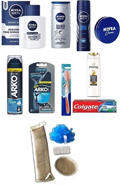 NIVEA Erkek Cilt Bakım, Traş Ve Banyo Seti 13 Parça - Damat Çeyizi Sandıksız