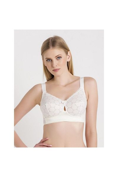 Magic Form 1718 Lace Non-Wireless Compressor Bra - Ecru