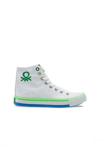 Benetton BN-30189 alb-verde pantofi sport pentru femei