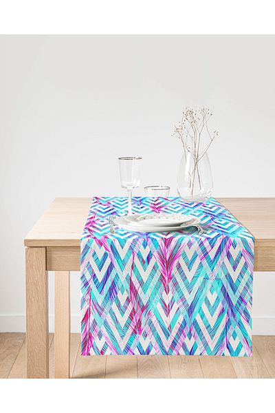 Realhomes Alerg modern din piele intoarsa cu model pene pe fundal geometric