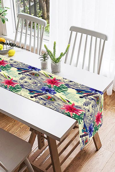 Realhomes Μοντέρνο Suede Runner με Ειδικό Σχέδιο Ακουαρέλα Amazon Design