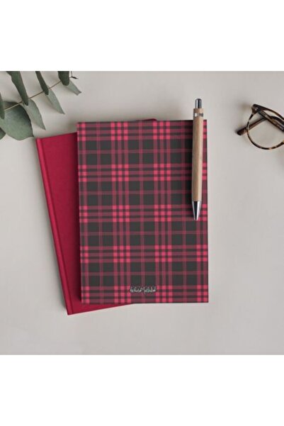 Bikutumutluluk Gift - Unlined Notebook Series - N083 Black Red Plaid Notebook