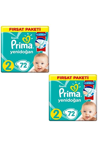 Prima Bebek Bezi 2 Beden 144 Adet (2x72 Li) Fırsat Paket Aktif Bebek 4-8 Kg