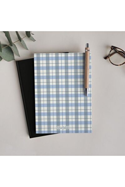 Bikutumutluluk Gift - Unlined Notebook Series - N082 Ice Blue Plaid Notebook