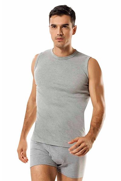 Namaldı Men's 4-Piece Gray Ribbed Sleeveless Crew Neck Undershirt