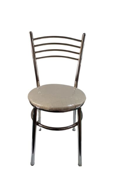 yılmaz masacılık Nikelajlı Beyaz 5 Adet Tatlı Mutfak Bahçe Sandalyesi