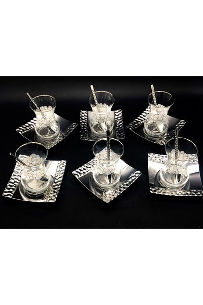 ÖzSa Home Islamoğlu Honeycomb Plain 18 Piece Tea Set