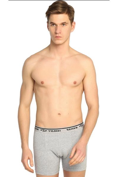 Seher Yıldız Ανδρικά μποξεράκια 3 συσκευασιών Grey Lycra