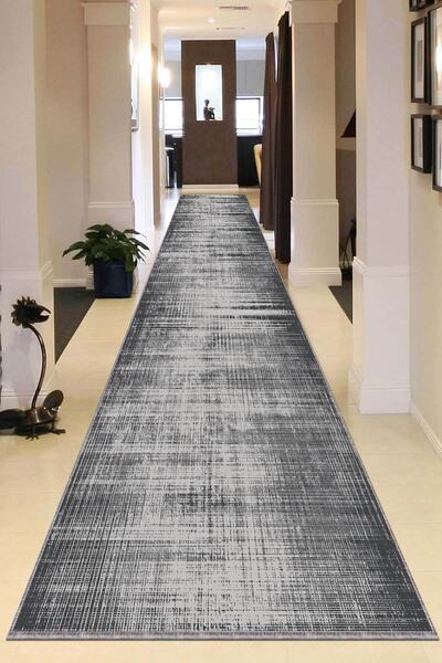 Viva Home Kaymaz Tabanlı Kesme Rulo Yolluk Sade Gri Füme Ar327