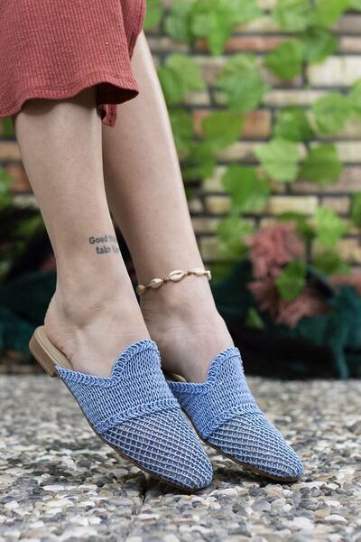 Riccon Papuci albastri pentru femei 001202