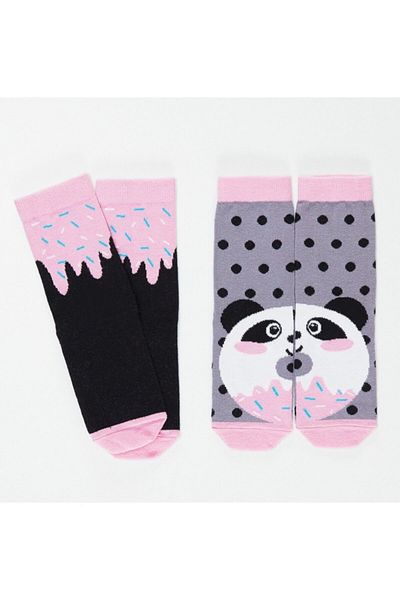 Denokids Комплект чорапи за момиче Panda&Crema от 2 бр