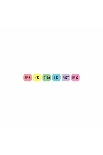 Touch Twin Brush Marker Set Pastel Colors 6-Pack