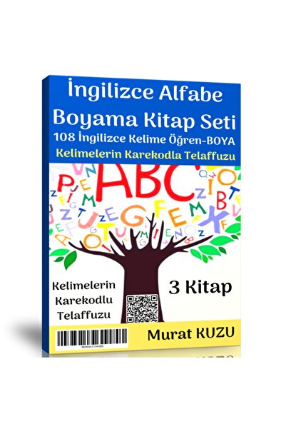 Enine Boyuna Eğitim English Alphabet Coloring Book Set (3 Books)