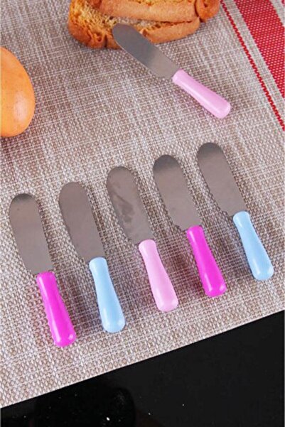 MİSSCAFE Plastik Saplı 6'lı Kahvaltılık Tereyağ Reçel Peynir Bıçağı,6'lı Paslanmaz Çelik Kahvaltılık Bıçak