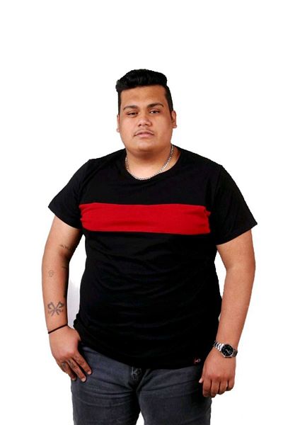Ekis Konfeksiyon Large Size Men's Crew Neck Cotton Front Piece T-shirt